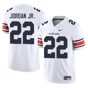 Mens Embroidery #22 College Football Andre Jordan Jr. White War Eagle Jersey 474735-865