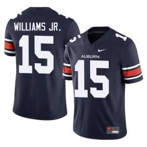Mens #15 College Football Navy Official Brian Williams Jr. Auburn War Eagles Jerseys 852496-933