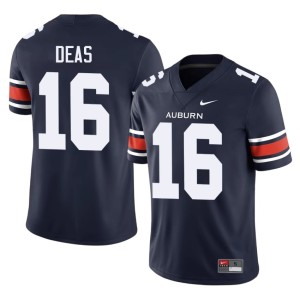 Men #16 AU Tigers Official Bryce Deas Navy College Football Jersey 101000-819