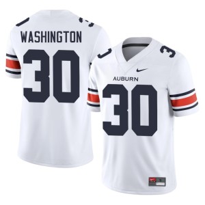 Men NCAA #30 Auburn University White College Football Bryson Washington Jersey 712136-837
