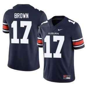 Men #17 College Football Byrum Brown Tigers Alumni Navy Jersey 475804-728