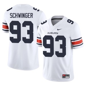 Men's College Football #93 Game AU Tigers White Charley Schwinger Jerseys 683727-969