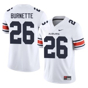 Mens Tigers White Christian Burnette College Football Player #26 Jersey 322921-464