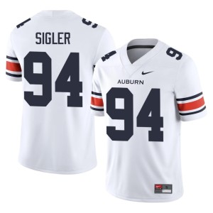 Mens Embroidery Cody Sigler White College Football Tigers #94 Jersey 836965-474