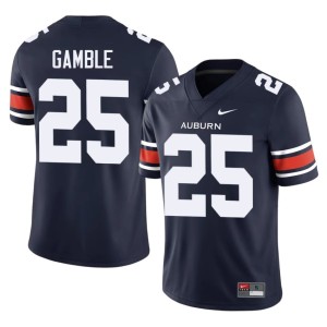 Mens AU Navy #25 Cole Gamble Game College Football Jersey 428660-745