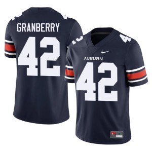 Mens Coleman Granberry College Football High School Navy #42 AU Tigers Jerseys 343865-968