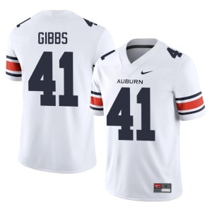 Men's Auburn Player #41 College Football Connor Gibbs White Jerseys 216495-546