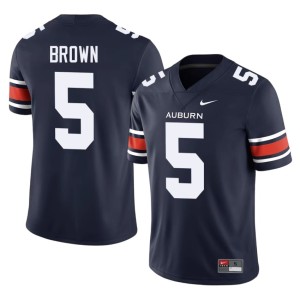 Men's Derrick Brown Navy 2026-27 AU Tigers #5 College Football Jersey 526599-252