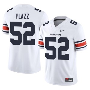 Men's #52 White College Football Stitched Deryc Plazz Auburn University Jersey 313608-284