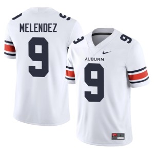 Men #9 College Football War Eagle White University Elijah Melendez Jerseys 296643-189