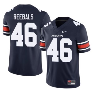 Men's Auburn University #46 College Football Grey Reebals Navy 2026 Jerseys 529385-655