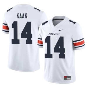 Men #14 Official Hudson Kaak Auburn University White College Football Jersey 866184-492