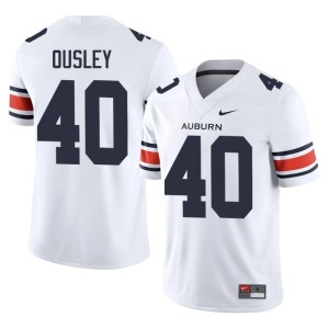 Men White Hunter Ousley #40 Official College Football Auburn Jerseys 649503-771