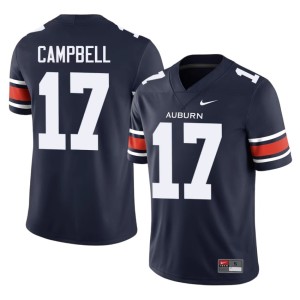 Men's Navy College Football Jason Campbell Auburn University #17 Stitched Jersey 124721-881