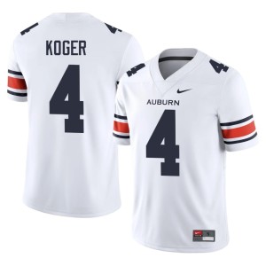 Mens University #4 Jeremiah Koger College Football White Auburn Jersey 900228-449