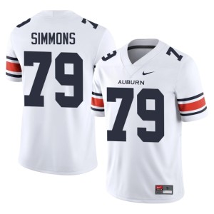 Mens White #79 AU Tigers Jo Simmons College Football University Jersey 493150-585