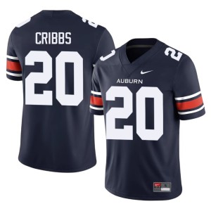Men's Joe Cribbs AU Tigers Embroidery College Football #20 Navy Jersey 866822-125
