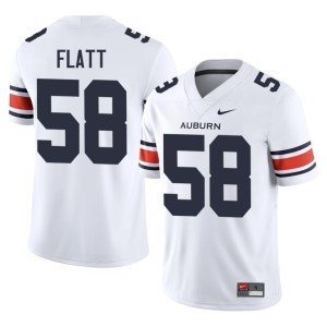 Men's Game #58 White Auburn Tigers College Football John Henry Flatt Jersey 468199-222