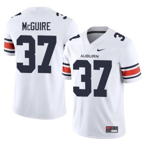 Men #37 Auburn University Tigers John McGuire College Football Alumni White Jersey 553892-133