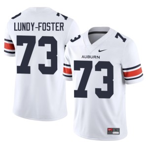 Men #73 Mykall Lundy-Foster Auburn White College Football Limited Jerseys 450035-933