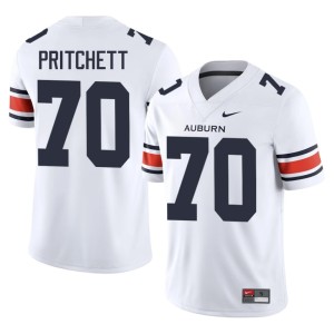 Men's Player #70 College Football White Auburn Parker Pritchett Jerseys 924440-923