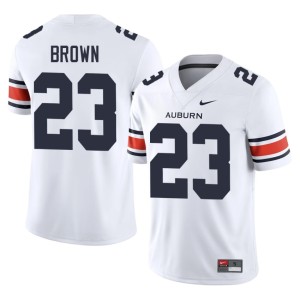 Mens #23 White College Football Ronnie Brown High School Auburn University Jersey 416736-293