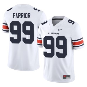 Men's Auburn University Tigers #99 Alumni College Football Saint Farrior White Jerseys 184592-925