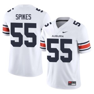 Mens White Official #55 Takeo Spikes Auburn University College Football Jerseys 323093-937