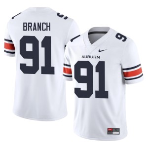 Mens College Football White Limited Auburn Tigers Tavian Branch #91 Jersey 651702-261