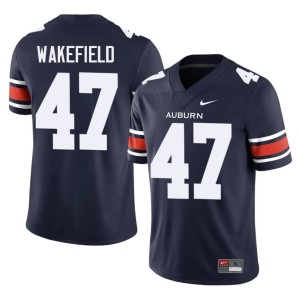 Men Replica College Football Navy Travis Wakefield Auburn University Tigers #47 Jerseys 665035-359