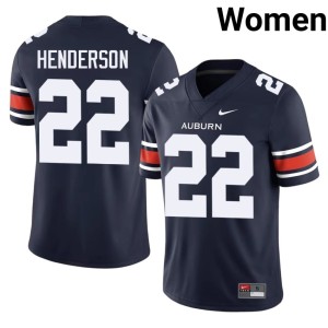 Women's #22 Auburn University Tigers University Navy Alvin Henderson College Football Jerseys 502644-818
