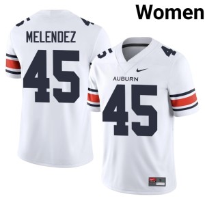 Women's Antonio Melendez College Football #45 Auburn University Tigers NCAA White Jerseys 722010-766
