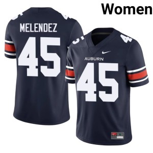 Womens #45 Antonio Melendez College Football Navy AU Tigers High School Jersey 254290-382