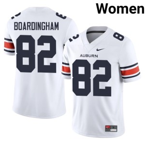 Womens White Arlis Boardingham NCAA Tigers College Football #82 Jersey 366495-244