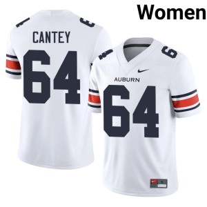 Women College Football Auburn Tigers Replica #64 Benton Cantey White Jerseys 222713-480