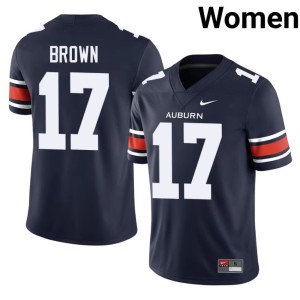 Women College Football Game Auburn University Navy Byrum Brown #17 Jersey 963239-888