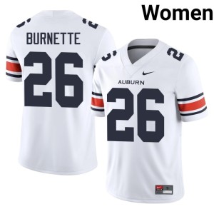 Women's Christian Burnette White #26 College Football Auburn University Jerseys 349494-632