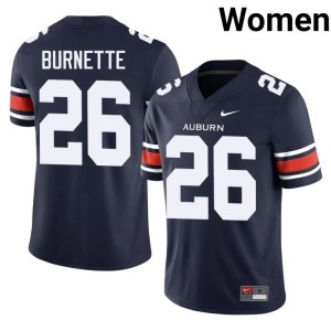 Women's Christian Burnette Player Auburn College Football Navy #26 Jersey 962398-730