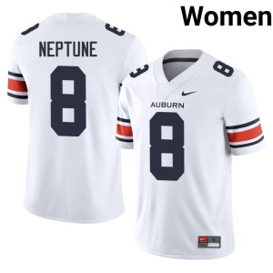 Women College Football Christian Neptune #8 White War Eagle 2026 Jersey 214178-943