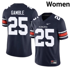 Women College Football Cole Gamble Navy #25 High School Auburn University Jerseys 642556-831