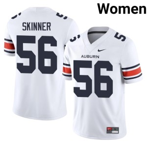 Women Embroidery Cole Skinner AU Tigers #56 College Football White Jerseys 369762-211