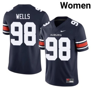 Women's NCAA Navy College Football Auburn University Corey Wells #98 Jerseys 120855-817