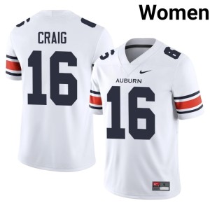 Women Dameyune Craig Auburn University White #16 Stitched College Football Jerseys 855902-945