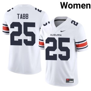 Women's Auburn War Eagles White Player #25 College Football Damonte Tabb Jerseys 876257-620