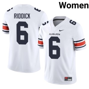 Womens College Football Auburn White #6 Replica De'marcus Riddick Jerseys 153579-205