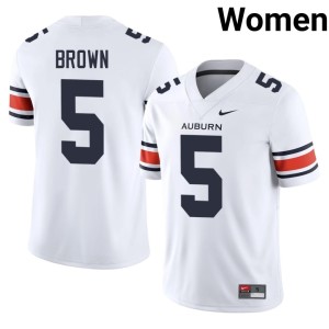 Women's Derrick Brown College Football Stitched Auburn Tigers White #5 Jersey 893106-945