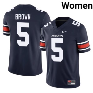Women's #5 Auburn University Game Derrick Brown College Football Navy Jerseys 436869-650