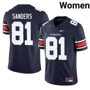 Womens Navy #81 College Football Frank Sanders Tigers Player Jerseys 595463-758