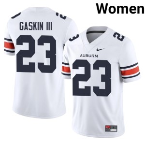 Women Fred Gaskin III #23 Official College Football Auburn Tigers White Jerseys 178314-170