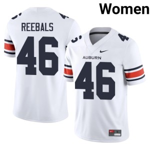 Womens White Grey Reebals 2026-27 Auburn #46 College Football Jerseys 494797-822